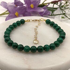 Minimalist Bracelet with Rare Natural Malachite